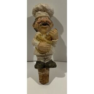 Spit N Whittle Occupation‎ Collection Chef The Stewmeister Carved Bottle Stopper